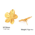 Unift Vintage Flower Stud Earrings for Women – Bohemian 14K Gold-Plated Stainless Steel Statement Jewelry