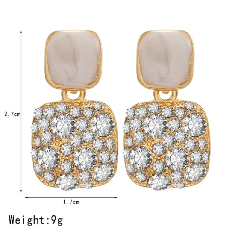Vintage Purple Crystal Geometric Drop Earrings for Women – Shiny Irregular Statement Dangle Earrings | ELARIAH