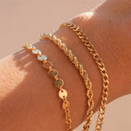 Twisted Rope Chain Bracelet for Women – Stainless Steel Gold or Silver Minimalist Bracelet (2mm / 3mm / 4mm / 5mm)