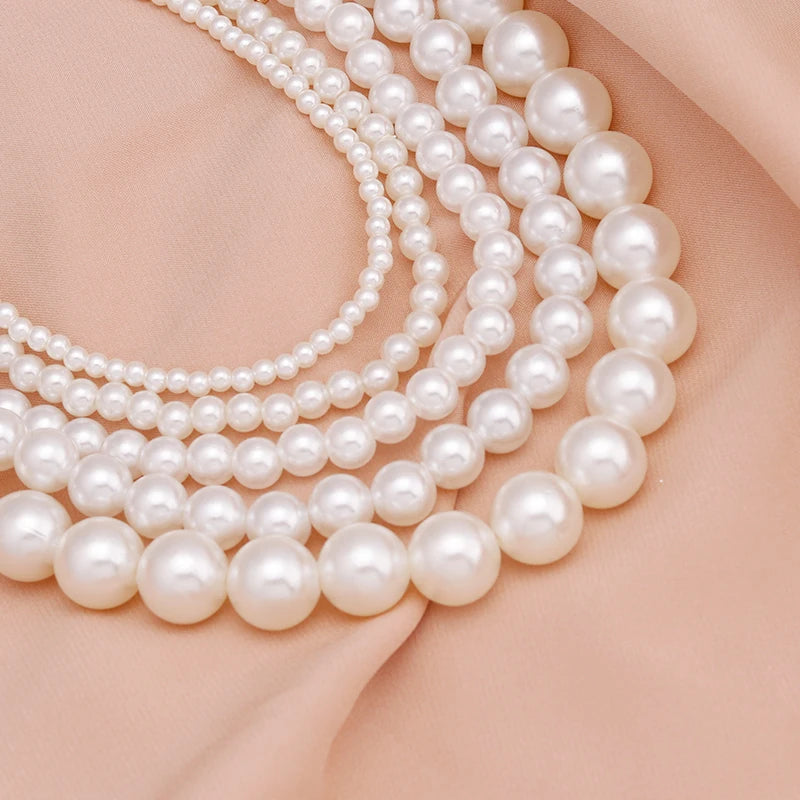 Classic Imitation Pearl Beaded Choker Necklace for Women – Elegant Bridal & Wedding Pearl Collar Necklace