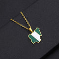 Trendy Africa Nigeria Map Flag Pendant Necklace for Men & Women – Gold & Silver Stainless Steel African Jewelry Gift