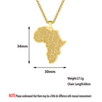 Stainless Steel African Map Pendant Necklace for Women – Geometric Clavicle Chain Choker Jewelry Gift