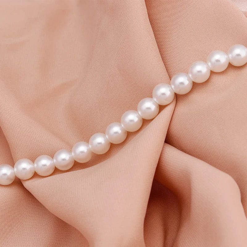 Classic Imitation Pearl Beaded Choker Necklace for Women – Elegant Bridal & Wedding Pearl Collar Necklace
