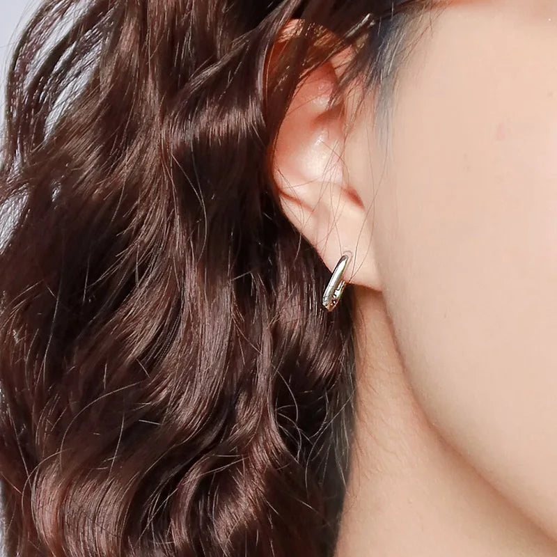 Silver U-Shape Circle Stud Earrings – Vintage Handmade Geometric Bridal & Fashion Jewelry for Women