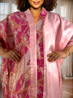 Luxury African Dashiki Maxi Dress for Women – Floral Embroidery Batwing Sleeve Loose Fit Kaftan Gown