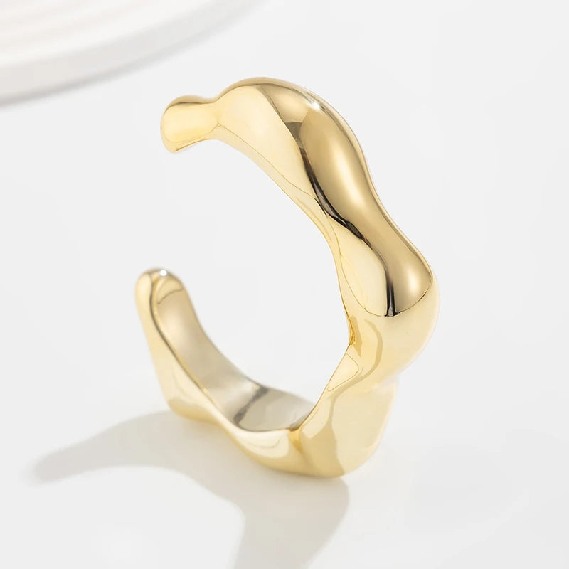 Irregular Geometric Cuff Bangle Bracelet for Women – Bold Statement Fashion Bracelet, Trendy Open Cuff Jewelry