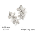 Unift Vintage Flower Stud Earrings for Women – Bohemian 14K Gold-Plated Stainless Steel Statement Jewelry