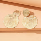 Bohemian Geometric Round Drop Earrings for Women – Trendy Metal Statement Earrings for Wedding, Party & Everyday Style