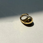 3-Piece Gold Plated Geometric Open Ring Set – Chunky, Irregular & Trendy Statement Rings for Women
