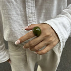 Vintage Irregular Acrylic Resin Ring for Women – Boho Geometric Statement Ring, Smooth Aesthetic Fashion Jewelry