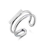 JeeMango Double Circle Stainless Steel Ring for Women – 18K Gold Plated, Waterproof, Trendy Fashion Jewelry