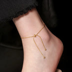 Gold Stainless Steel Cuban Curb Chain Anklet for Women – Adjustable Trendy Beach Anklet Bracelet