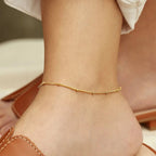Minimalist Stainless Steel Bead Anklet for Women – Adjustable Gold, Silver & Rose Gold Chain Anklet Bracelet
