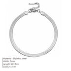 4mm Stainless Steel Snake Chain Anklet for Women – Minimalist Waterproof Beach Anklet, Adjustable Non-Tarnish Chain