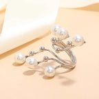 Vintage White Pearl Double-Layer Geometric Ring – Chunky Statement Ring for Women