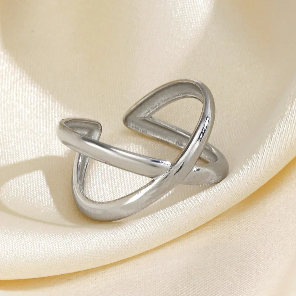 Elariah 14K Gold Plated Stainless Steel Geometric Cocktail Ring – Bold Statement Party Ring for Women