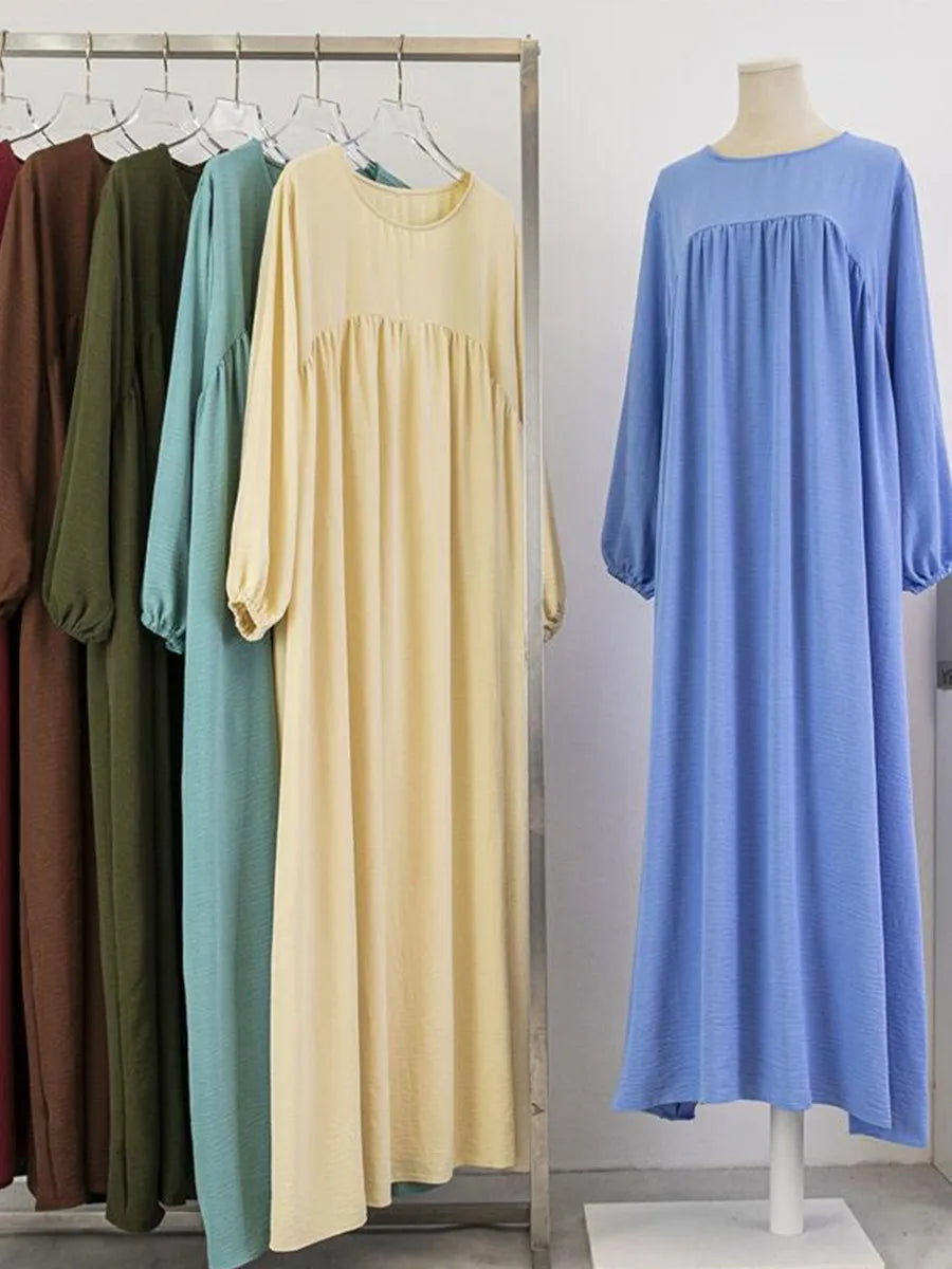 Elariah Luxury Modest Abaya Dress – Solid Color Dubai Kaftan Robe for Women | Elegant Islamic Ramadan & Occasion Wear