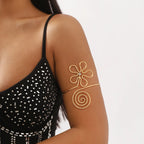Punk-Inspired Adjustable Leaf & Flower Arm Cuff Bracelet – Bold Metal Upper Arm Bangle for Women