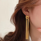 Exaggerated Luxury Long Tassel Earrings – Gold Geometric Chain Statement Jewelry