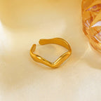 Elariah 14K Gold Plated Stainless Steel Geometric Cocktail Ring – Bold Statement Party Ring for Women