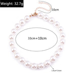 Classic Imitation Pearl Beaded Choker Necklace for Women – Elegant Bridal & Wedding Pearl Collar Necklace
