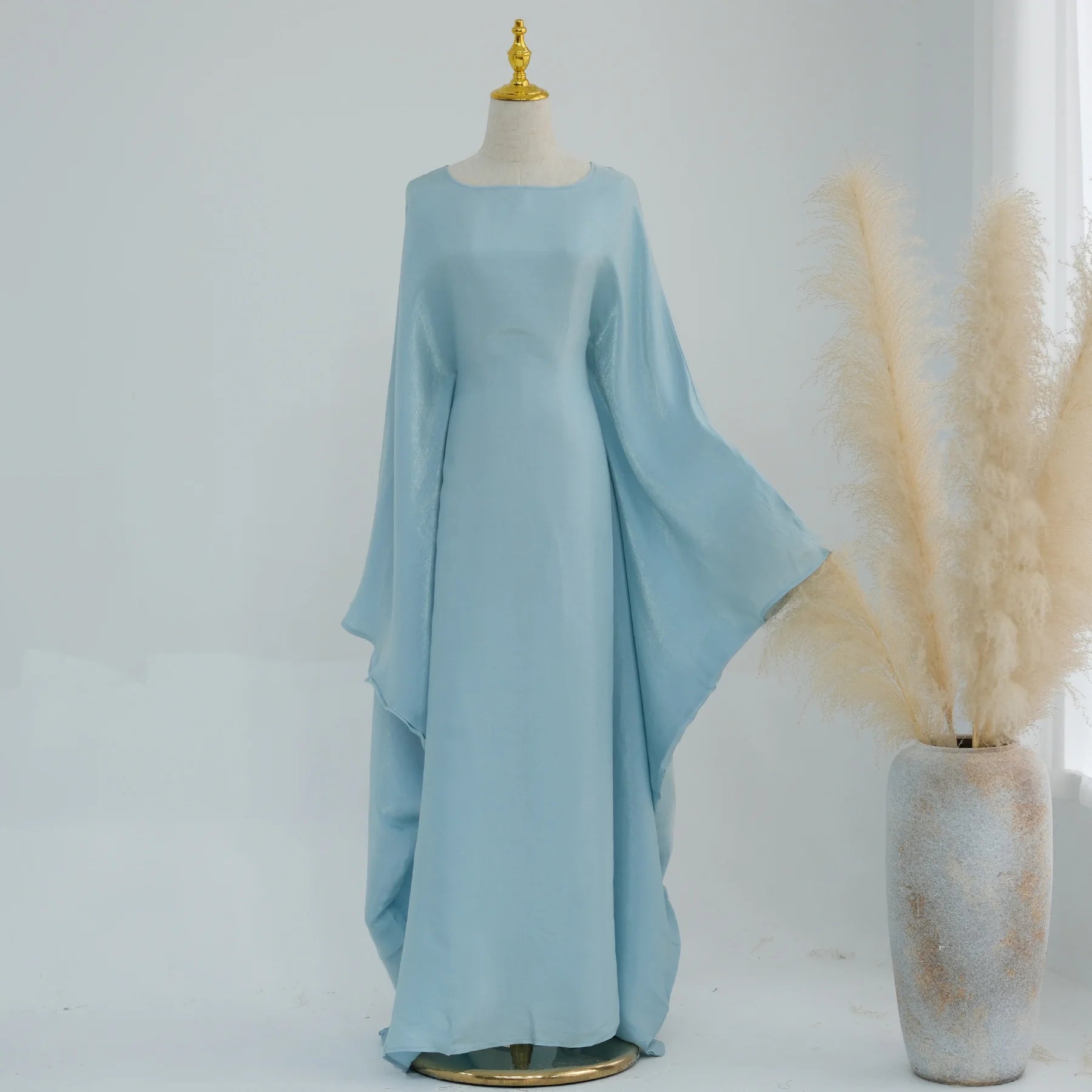 Elariah Shimmering Eid Kaftan Abaya – Extra Loose Fit Butterfly Sleeve Maxi Dress for Ramadan, Evening & Party Wear
