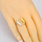 JeeMango Double Circle Stainless Steel Ring for Women – 18K Gold Plated, Waterproof, Trendy Fashion Jewelry