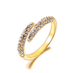 JeeMango Double Circle Stainless Steel Ring for Women – 18K Gold Plated, Waterproof, Trendy Fashion Jewelry