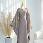 Elariah Shimmering Eid Kaftan Abaya – Extra Loose Fit Butterfly Sleeve Maxi Dress for Ramadan, Evening & Party Wear