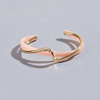 White Acrylic Geometric C-Shape Open Bangle Bracelet for Women – Minimalist Metal Cuff Bracelet, Modern Fashion Jewellery Gift