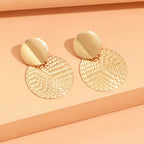 Bohemian Geometric Round Drop Earrings for Women – Trendy Metal Statement Earrings for Wedding, Party & Everyday Style