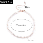 Classic Imitation Pearl Beaded Choker Necklace for Women – Elegant Bridal & Wedding Pearl Collar Necklace