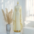 Elariah Shimmering Eid Kaftan Abaya – Extra Loose Fit Butterfly Sleeve Maxi Dress for Ramadan, Evening & Party Wear