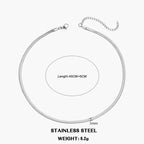 Classic Flat Snake Chain Choker Necklace – Stainless Steel Herringbone Design in Gold & Silver