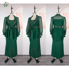Elariah Luxury African Dashiki 2-Piece Set – Long Evening Gown with Matching Coat | Wedding & Occasion Dress (Plus Size)