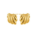 18K Gold Plated Stainless Steel Multilayer Circle Knot Drop Earrings for Women – Textured Statement Round Earrings