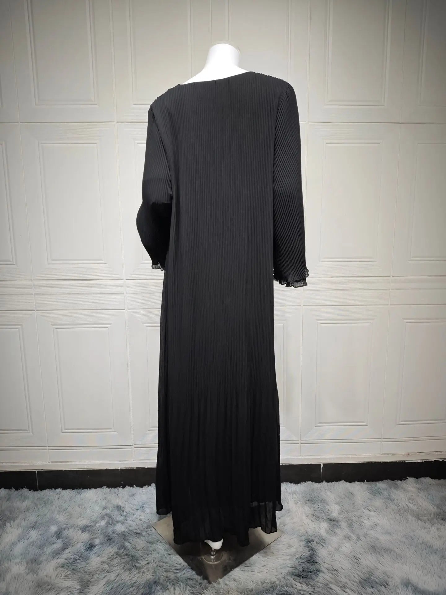 Elegant Pleated Kaftan Abaya Dress for Women – Flare Sleeve Jalabiya | Modest Eid & Occasion Wear