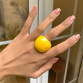 Candy Color Acrylic Geometric Ring for Women – Bold Resin Statement Ring, Lightweight Fashion Party Jewelry