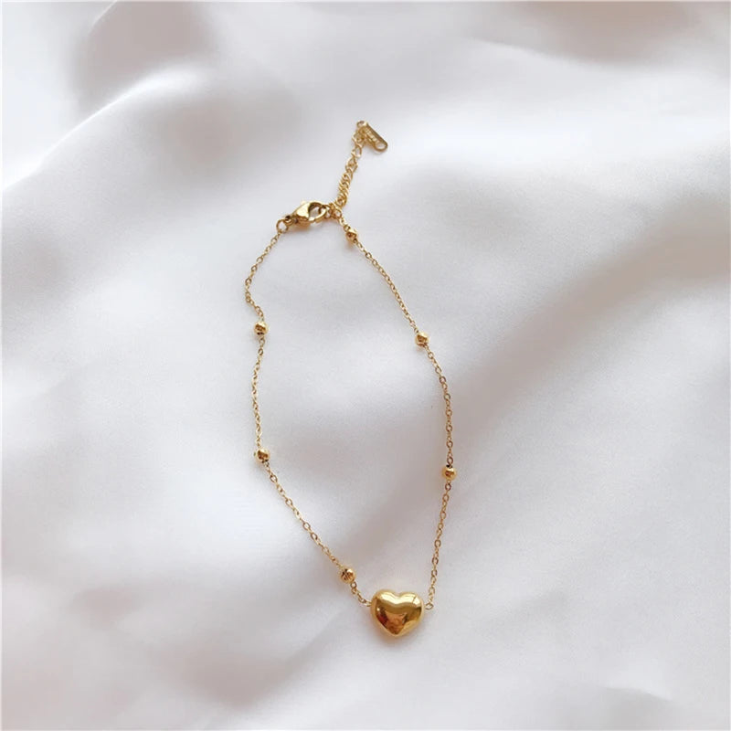 Gold Stainless Steel Cuban Curb Chain Anklet for Women – Adjustable Trendy Beach Anklet Bracelet