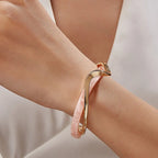 White Acrylic Geometric C-Shape Open Bangle Bracelet for Women – Minimalist Metal Cuff Bracelet, Modern Fashion Jewellery Gift