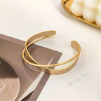 Gold Plated Mobius Stainless Steel Bracelet – Adjustable Women’s Luxury Bangle