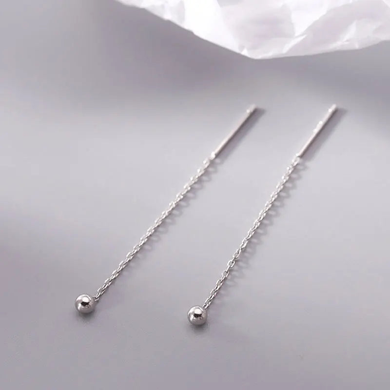 Elegant Pearl Long Tassel Drop Earrings – Fashion Metal Chain Jewelry for Women