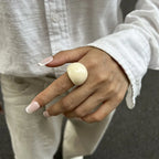 Vintage Irregular Acrylic Resin Ring for Women – Boho Geometric Statement Ring, Smooth Aesthetic Fashion Jewelry