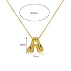 Golden Initial Necklace – Chunky Bubble Letter Pendant in Stainless Steel | Elariah Jewelry