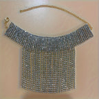 Rhinestone Tassel Anklet for Women – Sparkling Crystal Chain Anklet, Elegant Party & Bridal Foot Jewelry