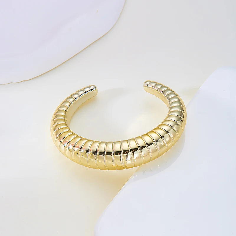 Irregular Geometric Cuff Bangle Bracelet for Women – Bold Statement Fashion Bracelet, Trendy Open Cuff Jewelry
