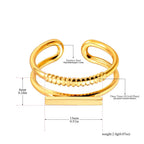 JeeMango Double Circle Stainless Steel Ring for Women – 18K Gold Plated, Waterproof, Trendy Fashion Jewelry