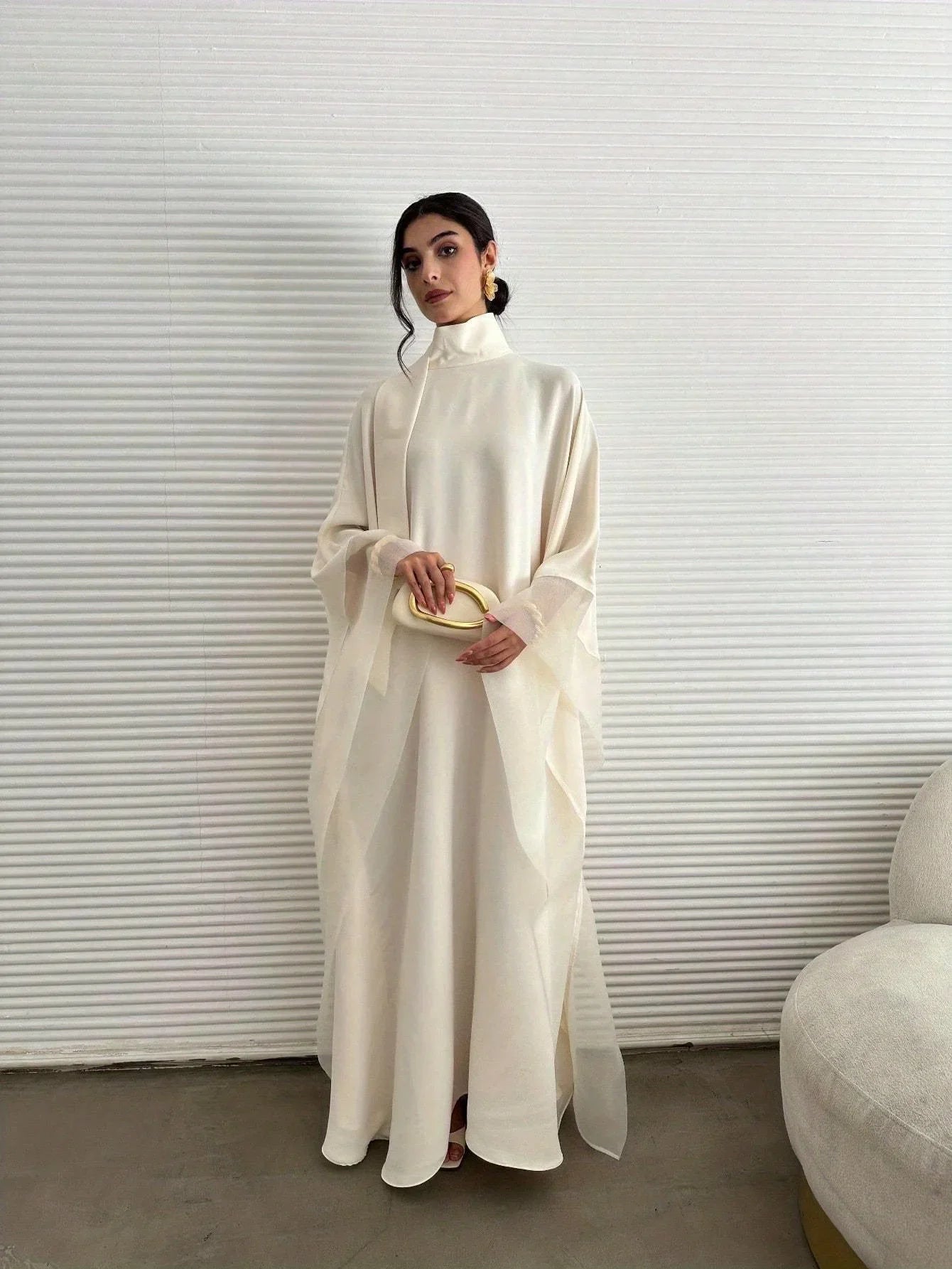 Elegant Middle Eastern Abaya Kaftan – Loose Fit Full Sleeve Modest Maxi Dress for Evening & Occasion Wear