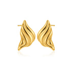 18K Gold Plated Stainless Steel Multilayer Circle Knot Drop Earrings for Women – Textured Statement Round Earrings
