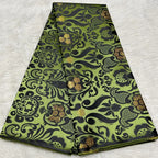 African Damask Lace Fabric (2.5 or 5 Yards) – Thick Jacquard Brocade for Aso Oke, Headwrap & Bridal Dresses